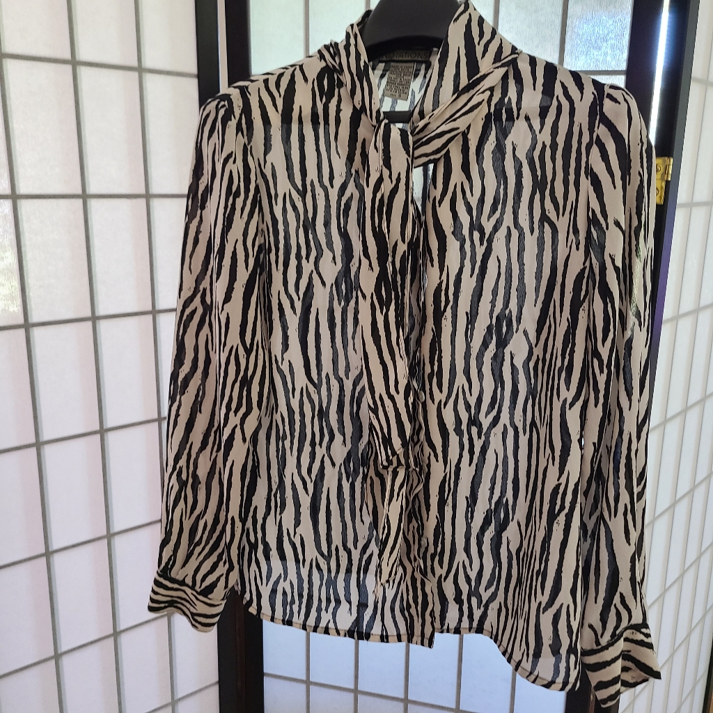 Notation Zebra Print Blouse